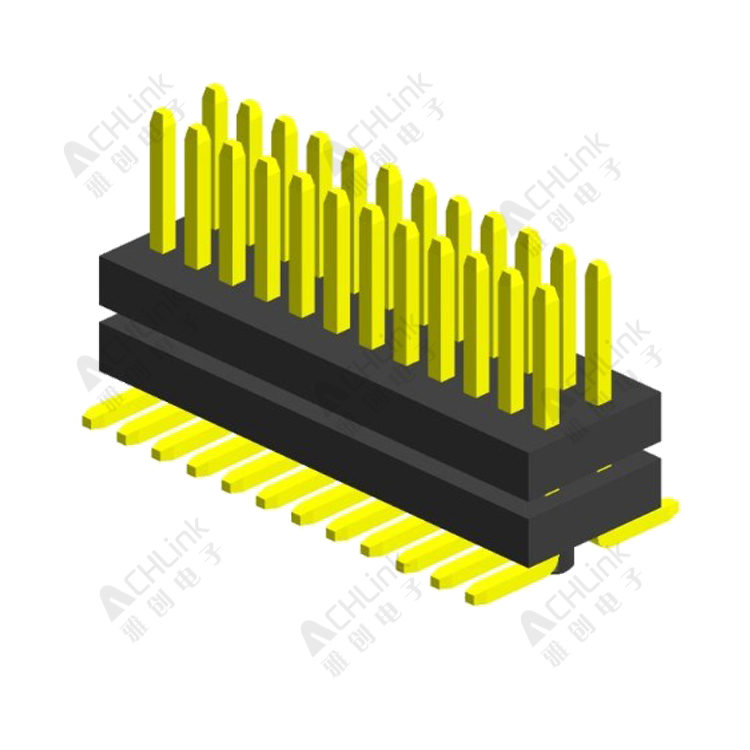 PIN HEADER PH0.8*1.2MM DOUBLE ROW DOUBLE PLASTIC SMT H=1.40MM