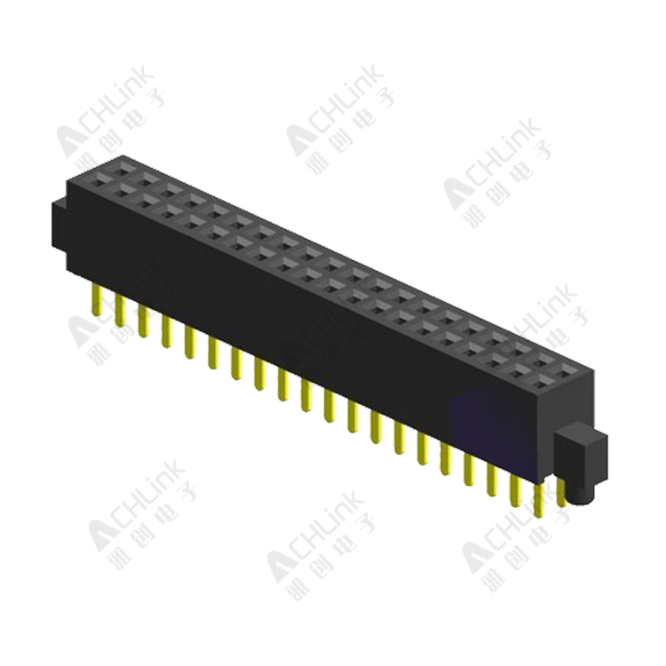 FEMALE HEADER PH1.27*1.27MM DOUBLE ROW 180° SIDE PILLAR
