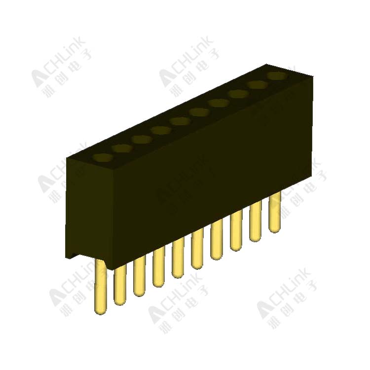 MACHINED FEMALE HEADER PH1.27MM SINGLE ROW 180° H=4.10MM